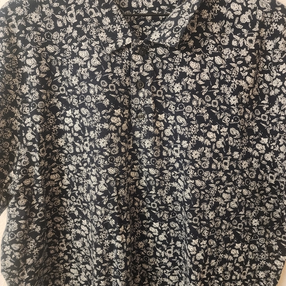 Perry Ellis Floral Pima Cotton Blend Black Polo Shirt Mens XXL - Picture 2 of 11